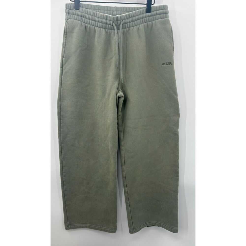 Aritzia Cozy Sweatfleece Boyfriend Fit Sweatpants Loungewear Comfort Green Sz M